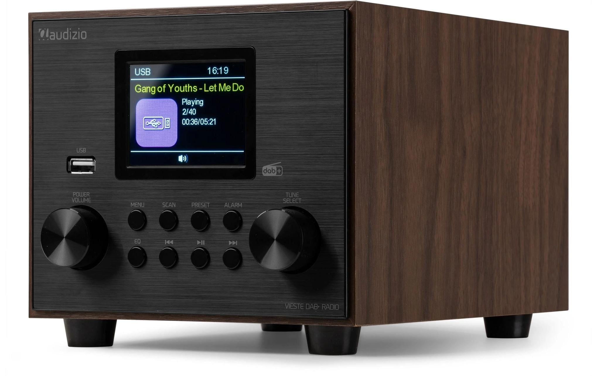DAB+ Radio Vieste BraunDAB+ Radio mit Stereo Lautsprecher und Subwoofer