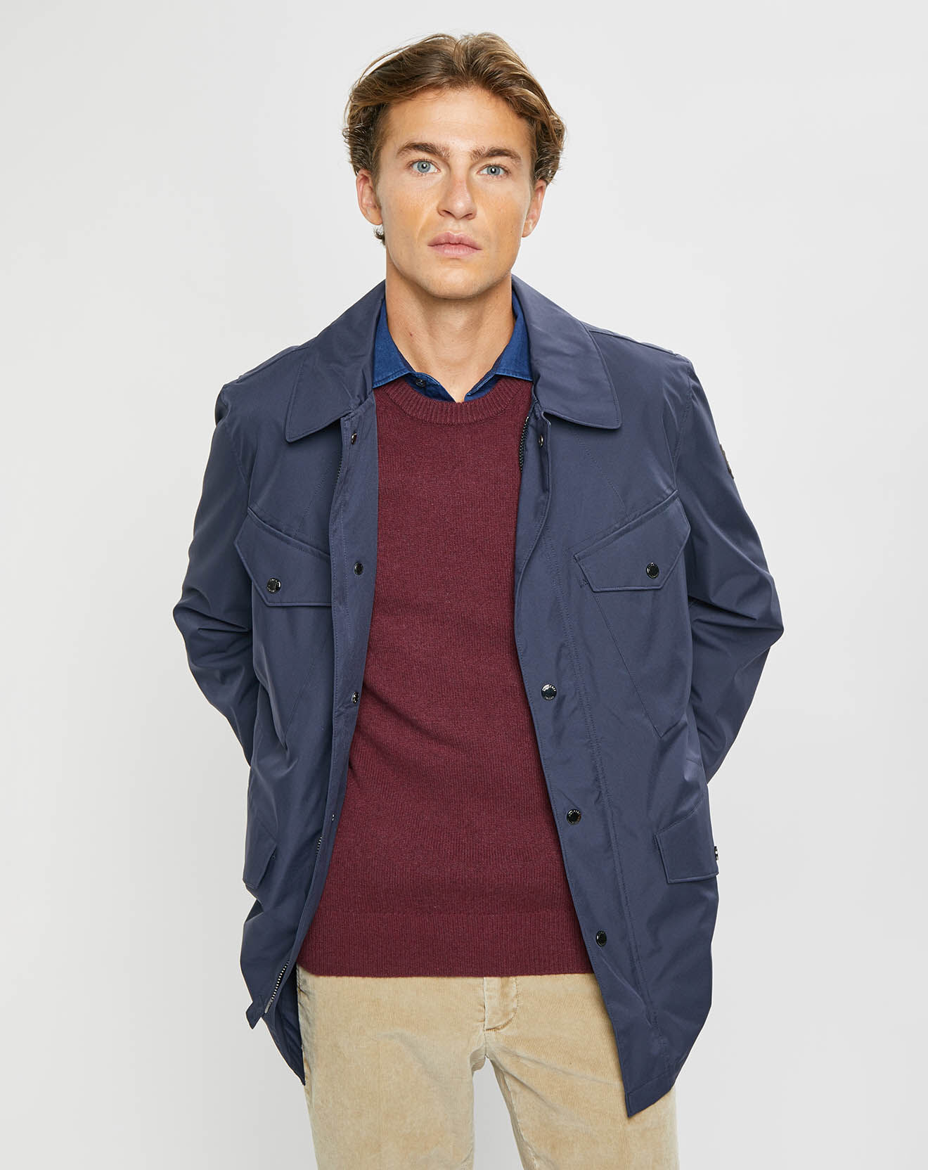 Hackett London Parka imperméable légère bleu marine