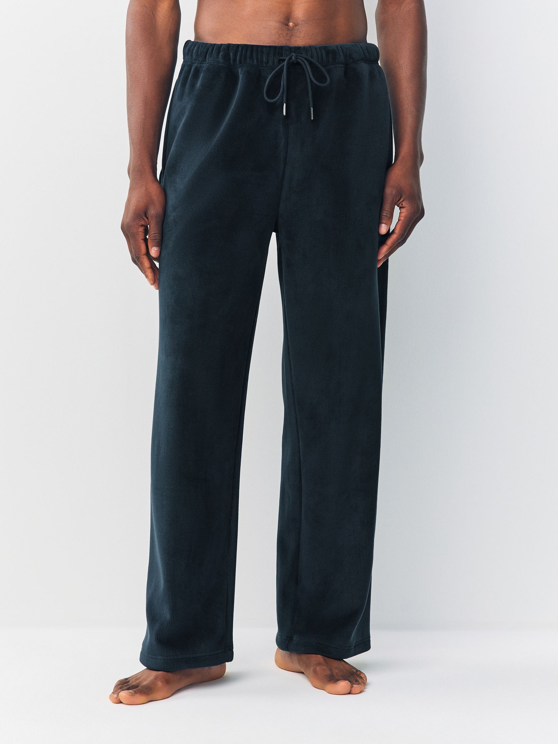 Donkerblauw - Jersey Textured Ribbed Joggers