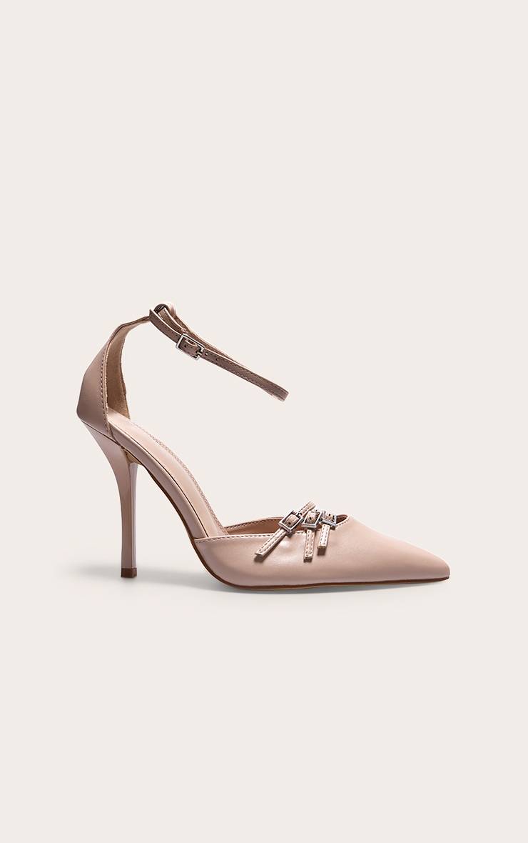 Crème Escarpins À Bout Pointu En Synthétique Avec Détail Boucle
