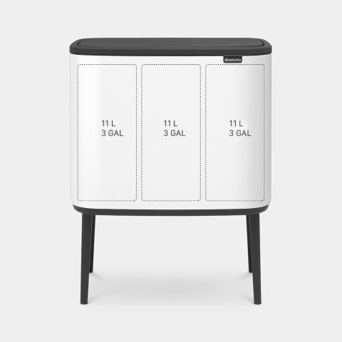 Bo Touch Bin, met 3 binnenemmers, 3 x 11L - White