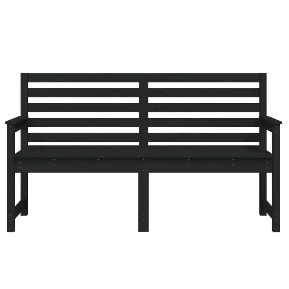 vidaXL - Tuinbank - Zwart - Grenenhout - 159.5 x 48 x 91.5 cm