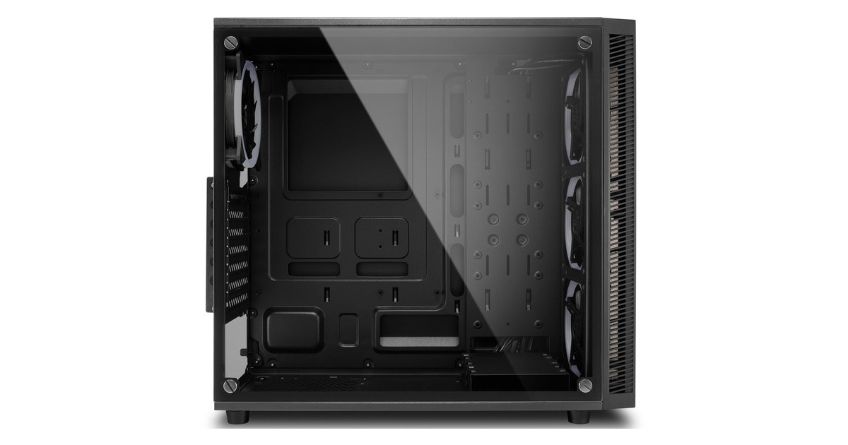 SharkoonTG4M RGB midi tower behuizing  (Zwart | 2x USB-A | RGB | Tempered Glass)