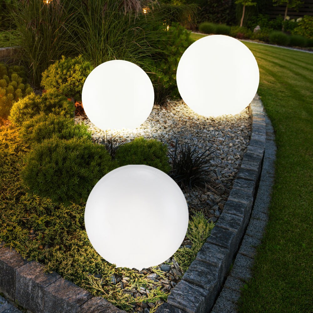 3er Set LED Solar Kugeln in verschiedenen Größen