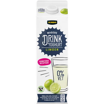 Jumbo Drinkyoghurt Limoen 0% Vet 1 L