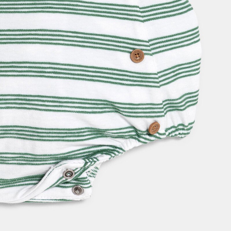Barboteuse rayée vert bébé garçon Vert