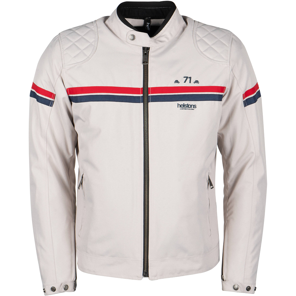 Helstons - Blouson Chevy tissu technique Argent / Rouge / Bleu