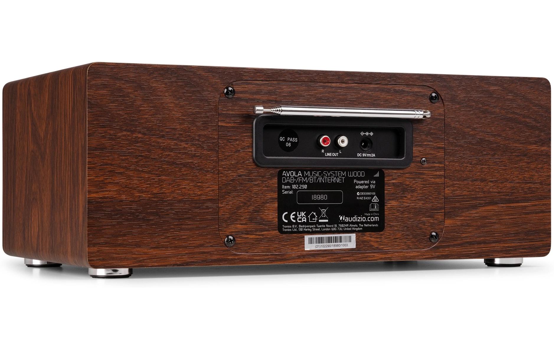 DAB+ Radio Avola Braun<br>DAB+ Radio mit CD Spieler, Internet Radio und Bluetooth