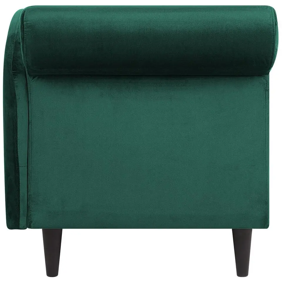 LUIRO - Chaise longue - Groen - Linkerzijde - Fluweel