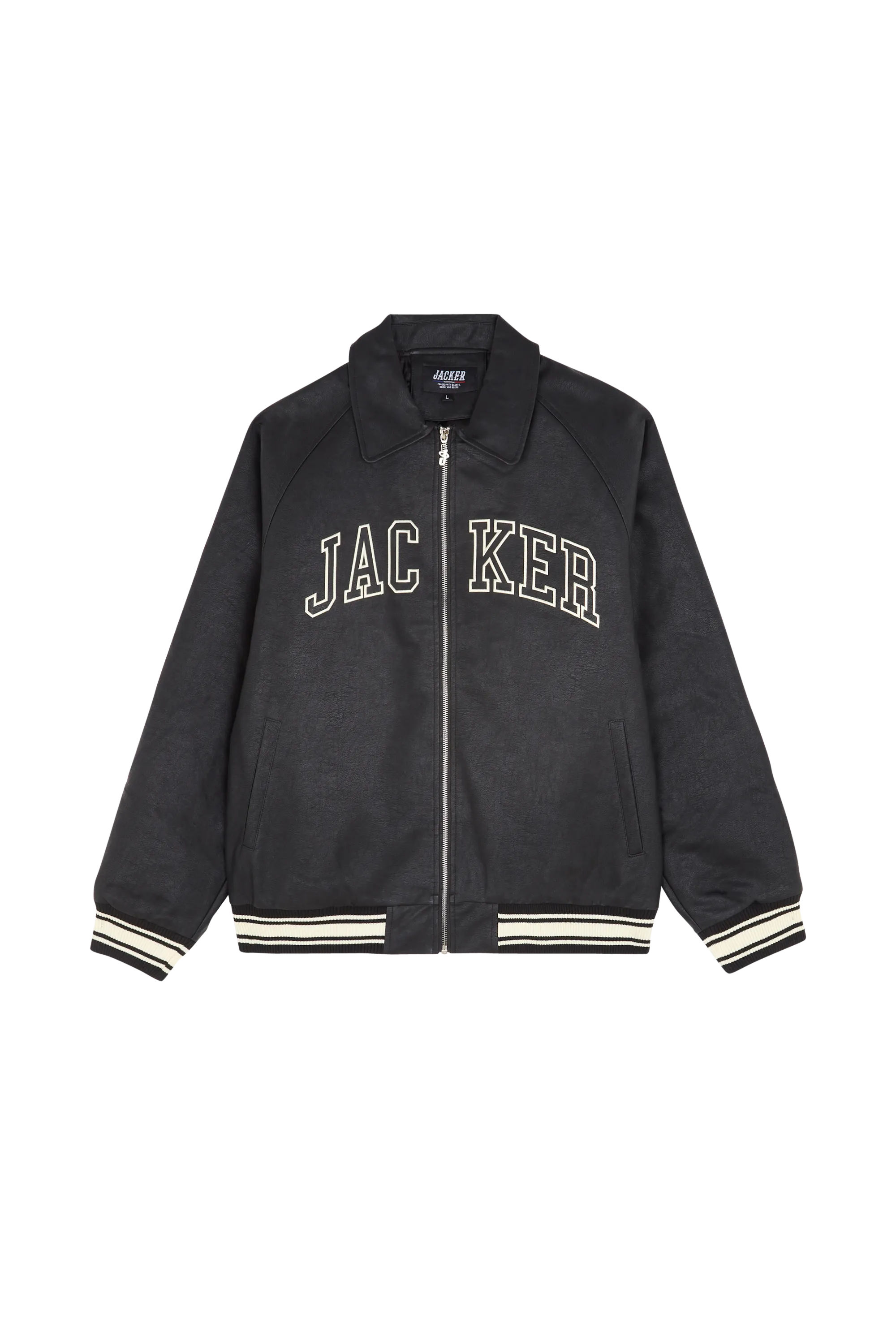 JACKER Veste College Faux Leather Jacket Noir