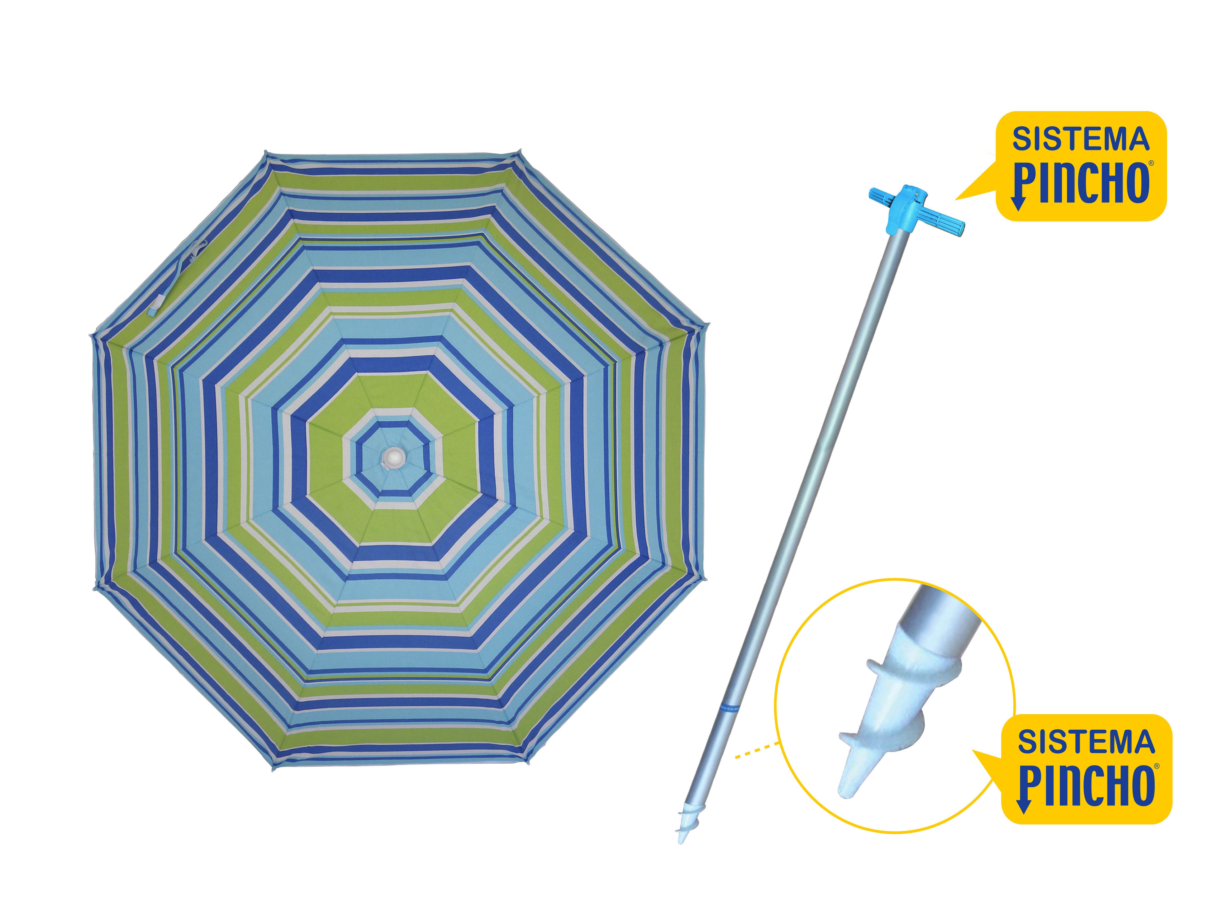 CHAPÉU DE SOL COM PINCHO  50UV Ø180CM