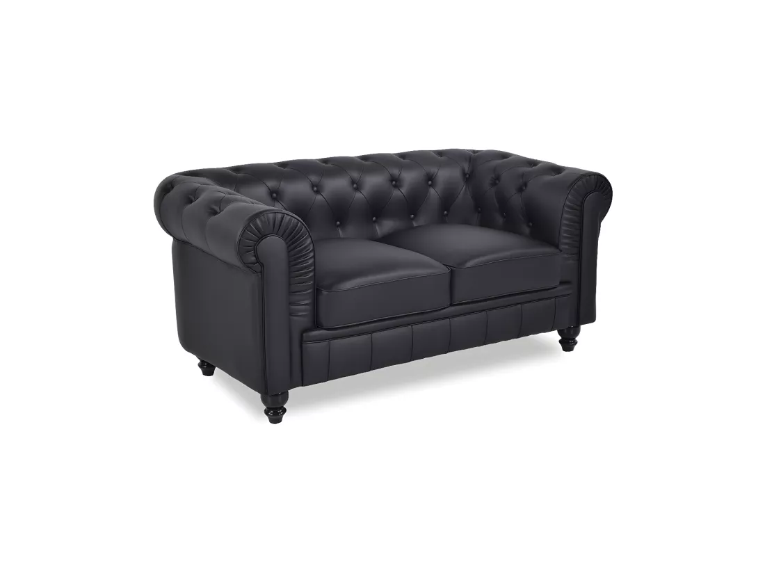 Canapé Chesterfield 2 Places Regency Noir