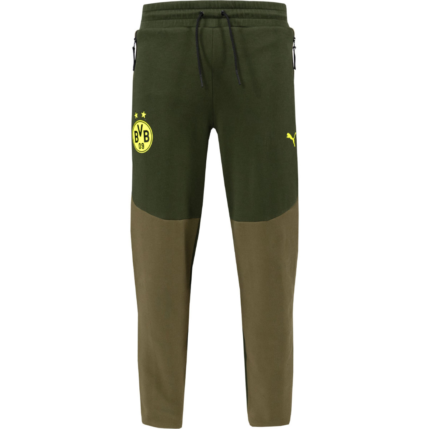 PUMA Borussia Dortmund Pumatech Trainingspak Full-Zip 2024-2025 Donkergroen Olijfgroen Geel