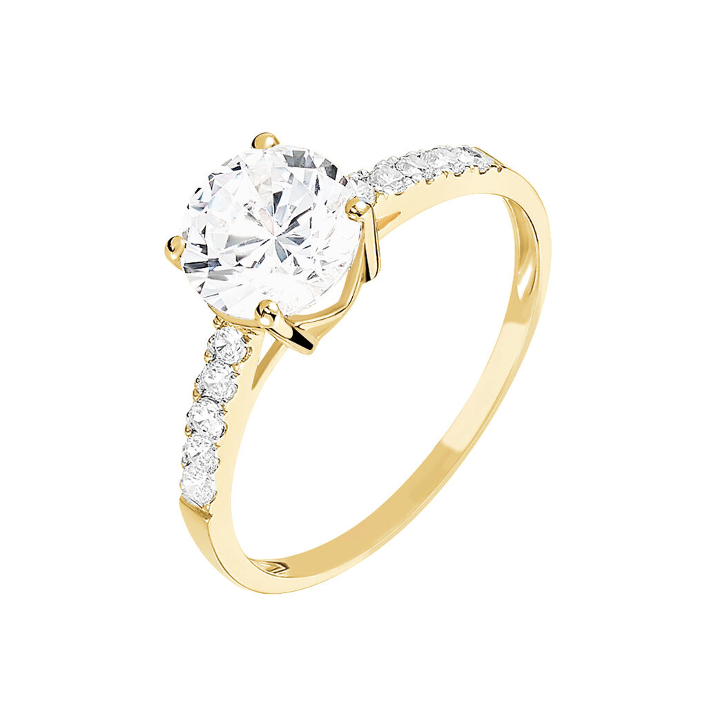 Bague Solitaire Terese Or Jaune Oxyde De Zirconium