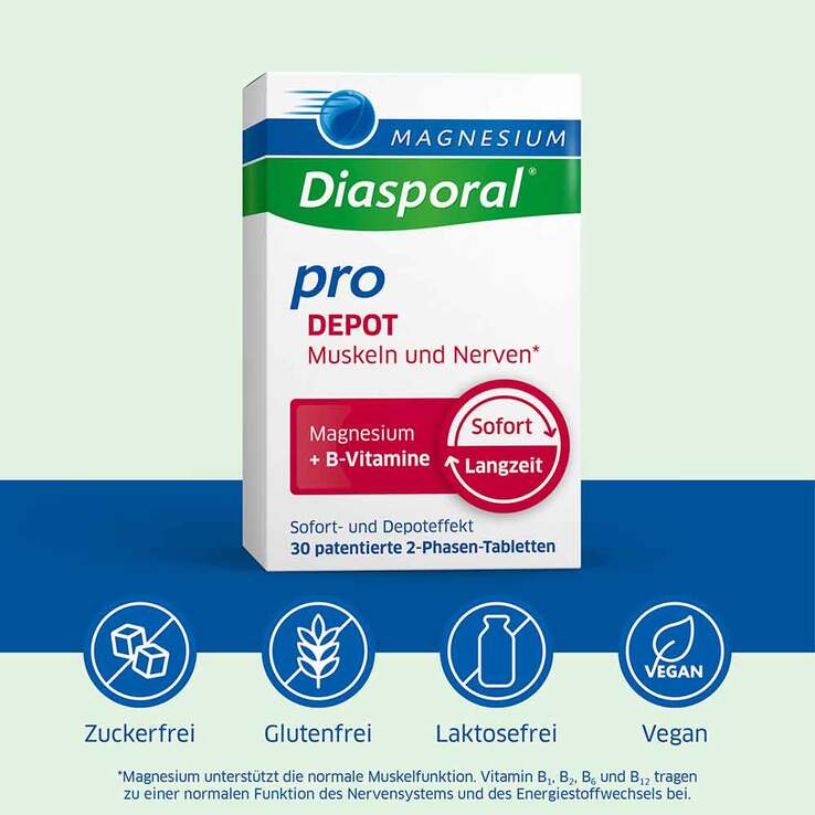 Magnesium Diasporal pro B-Vitamin-Komplex Depot Muskel + Nerven Tabletten, 30 St