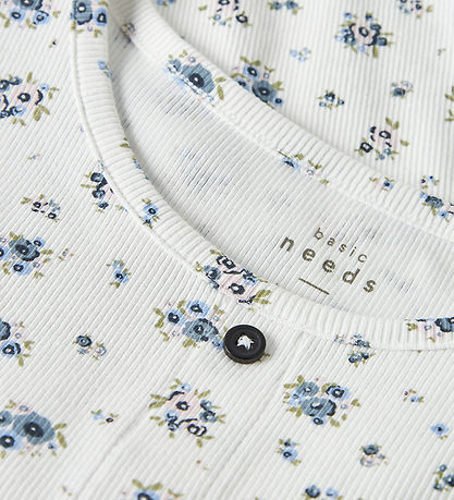 Name It T-Shirt - Rib - NkfVemia - Bright White/Blumen