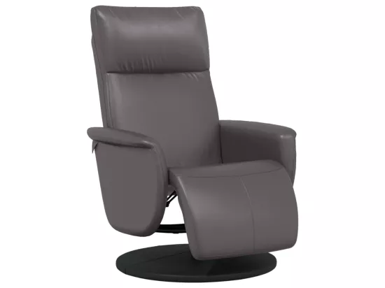 Fauteuil inclinable avec repose-pieds gris similicuir