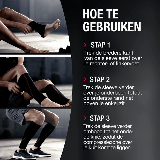 Hansaplast Sport Compressie Kuit Zwart Medium