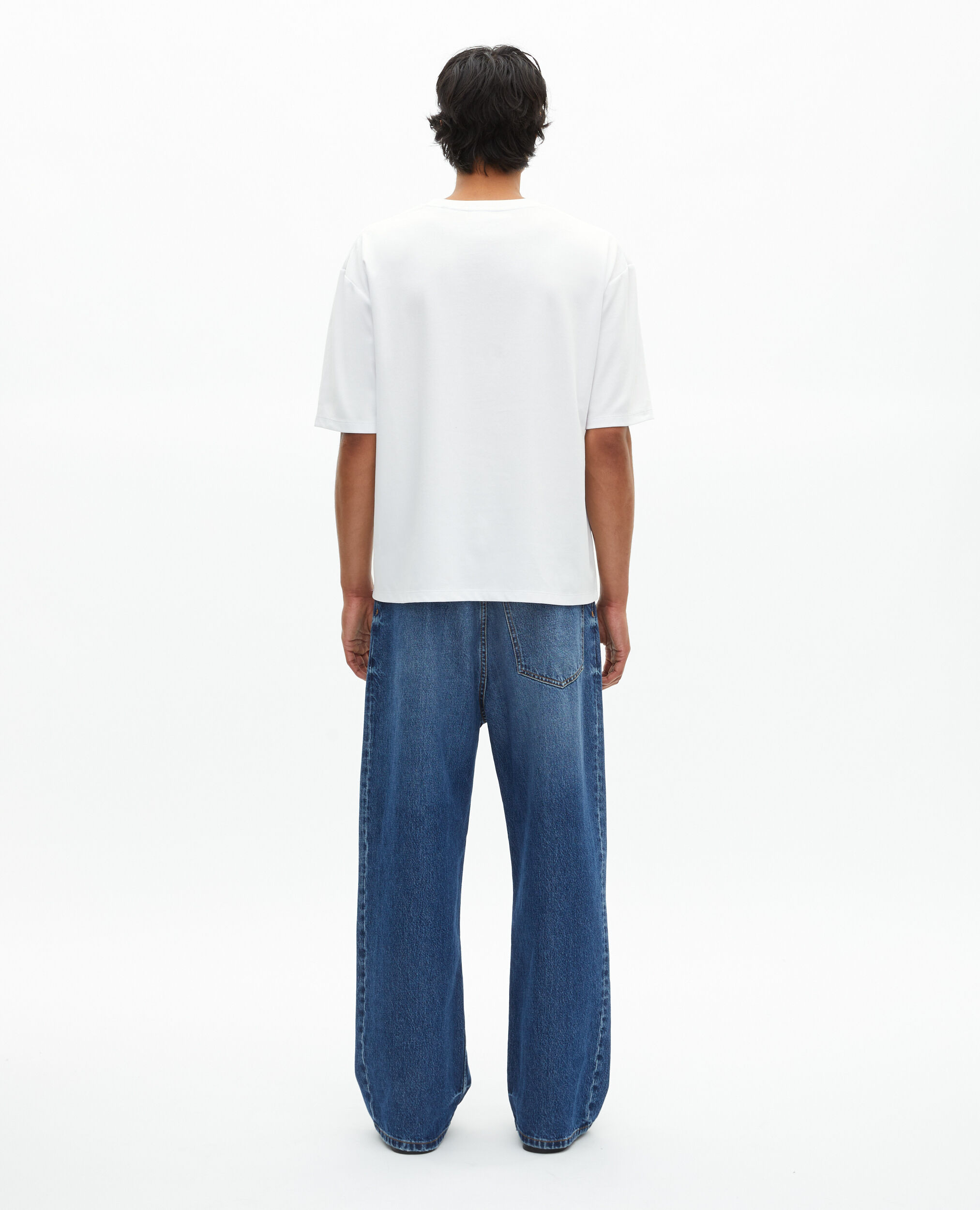 T-shirt Mixte large uni blanc