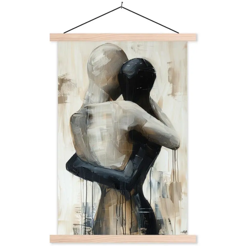 MuchoWow - Schoolplaat/ wandhanger - Abstract - Liefde - Zwart wit - M