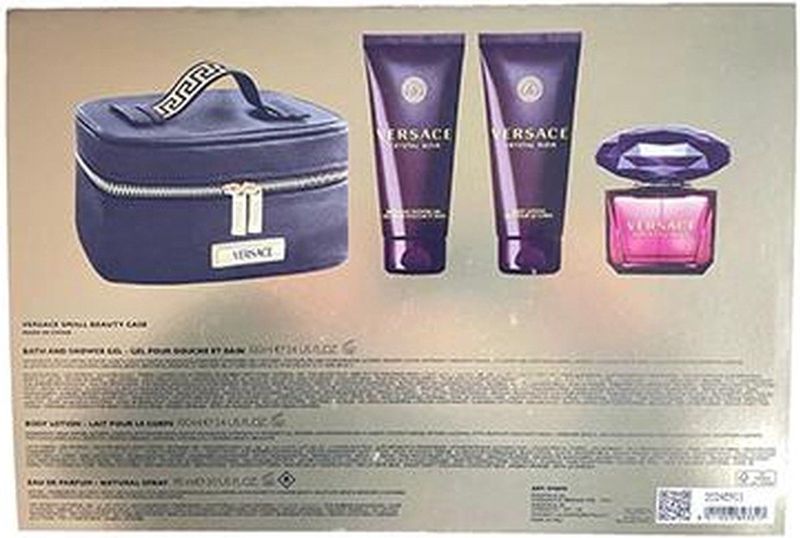Versace - Crystal Noir Giftset - 90 ml Eau De Parfum + 100 ml Showergel + 100 ml Bodylotion + Toilettas