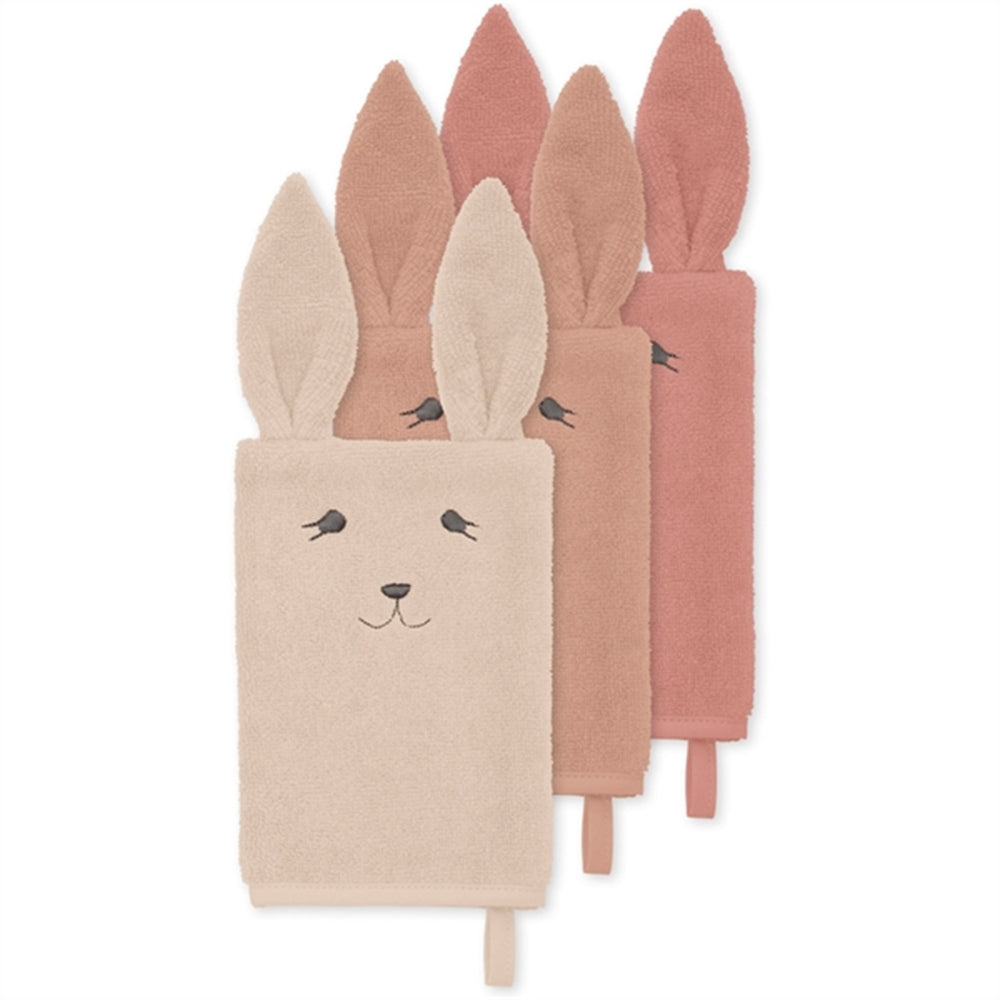 Vaskeklud 3-pak Aminal Rose Bunny