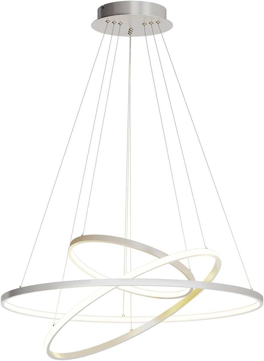 Lucande LED Ezana dimmbar (Modern) in Alu aus Metall (1 flammig,) Wohnzimmerleuchte
