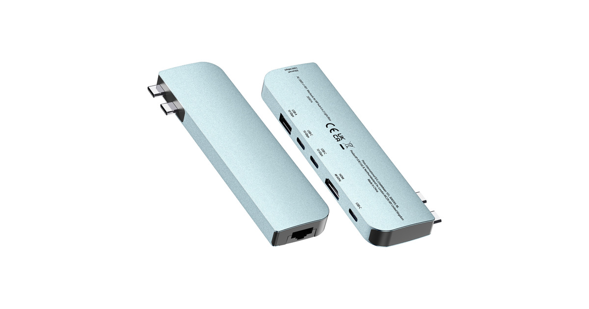 Sitecom6-in-2 MacBook Air Multiport Hub dockingstation  (Lichtblauw)