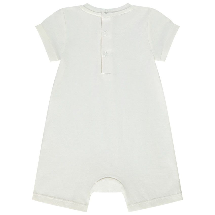 Combinaison courte en jersey slub print lapin pour bébé garçon - Ecru