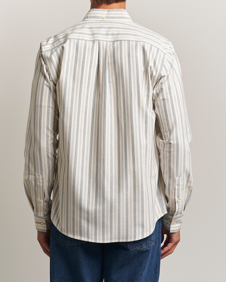 Les Deux Konrad Striped Oxford Shirt Light Ivory