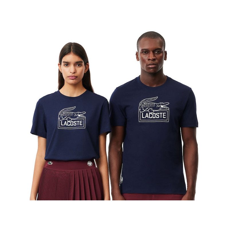 Tee-shirt Lacoste Roland Garros Ultra Dry bleu marine