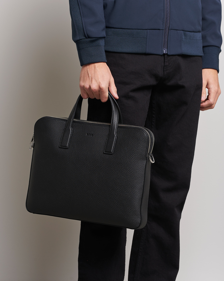Crosstown Slim Computer Leather Bag Black