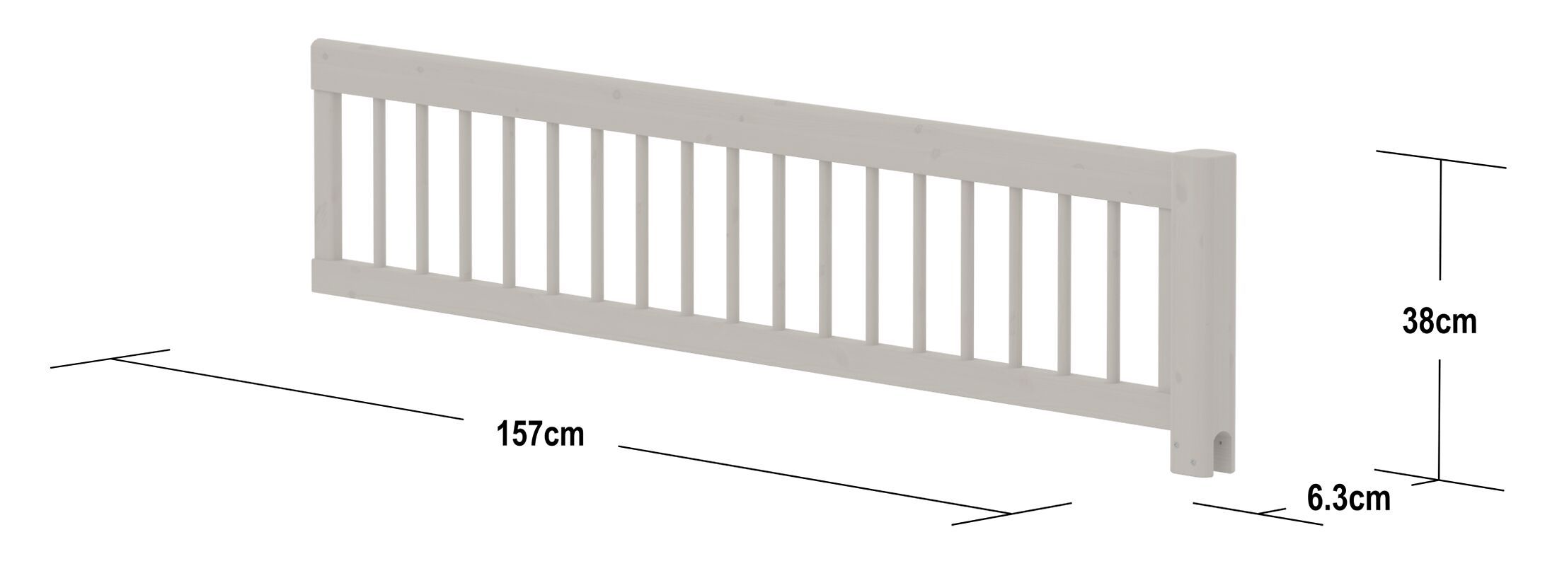 Flexa CLASSIC Absturzsicherung 3/4 - Grau / B: 157.0 cm x T: 6.0 cm x H: 33.0 cm