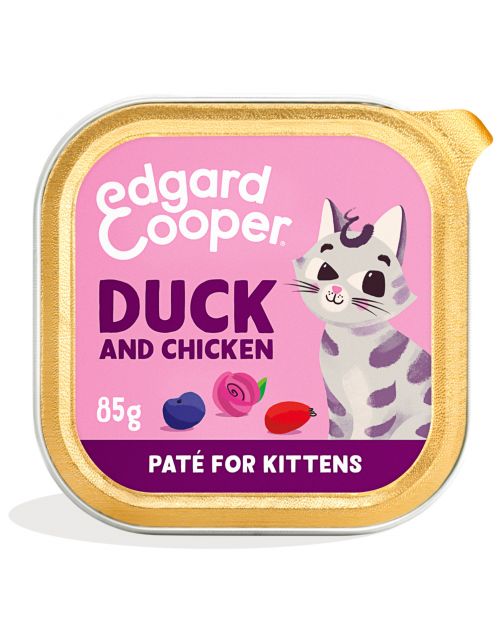 Edgard&Cooper Kuipje  Paté Voor Kittens - Kattenvoer - Eend Kip 85 g