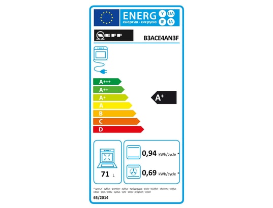 NEFF - Four encastrable EcoClean B3ACE4AN3F, N 50, EcoClean, Porte Hide, CicoTherm
