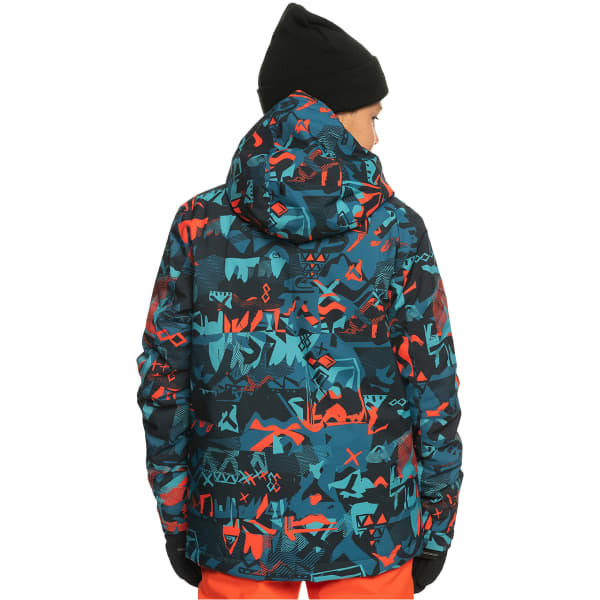 Veste de ski QUIKSILVER MISSION PRINTED YOUTH JK BUILDING MOUTAINS GRENADINE