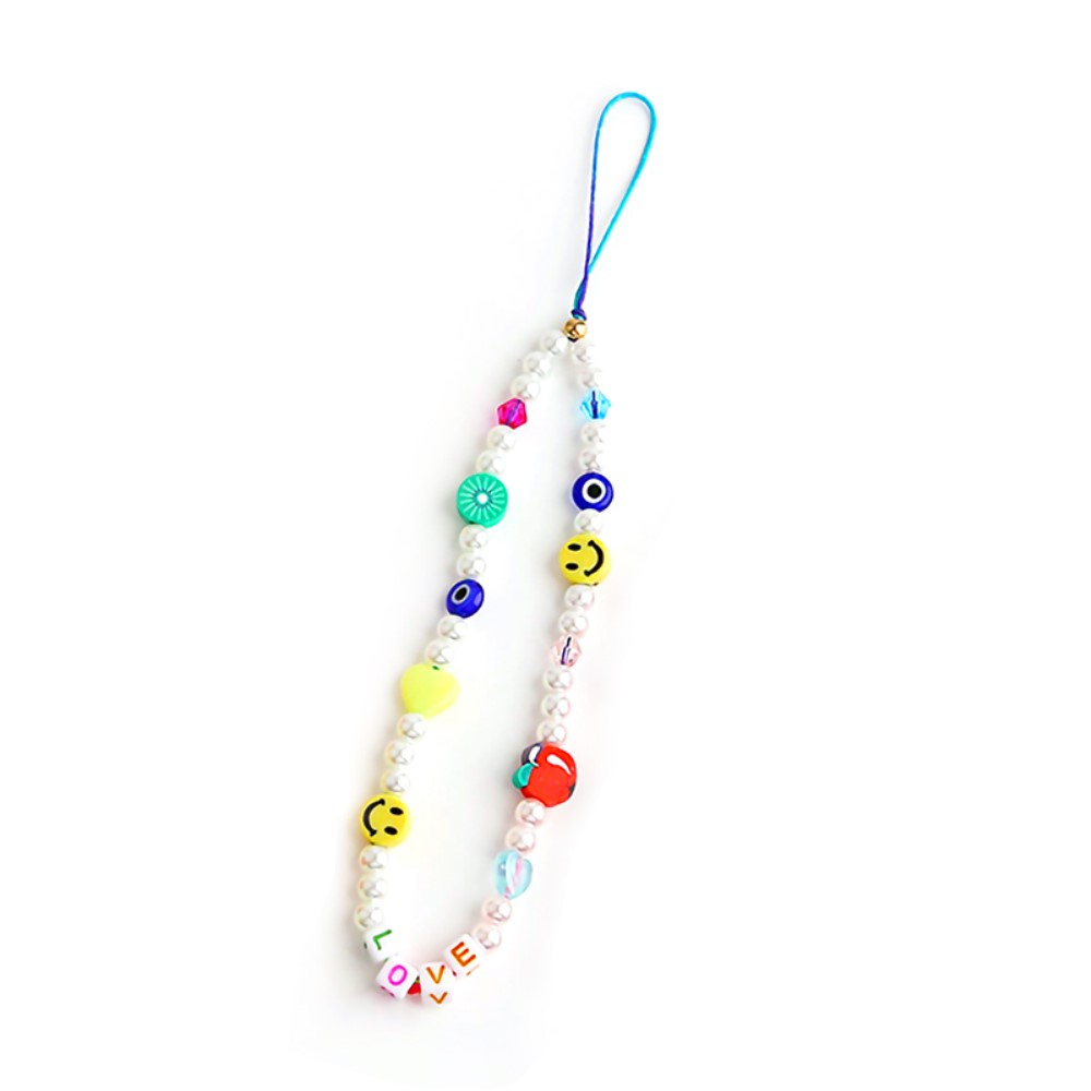 Universal Handy Kette Phone Charms Schmuck Anhänger Handgelenkschlaufe - Perlen Style 2