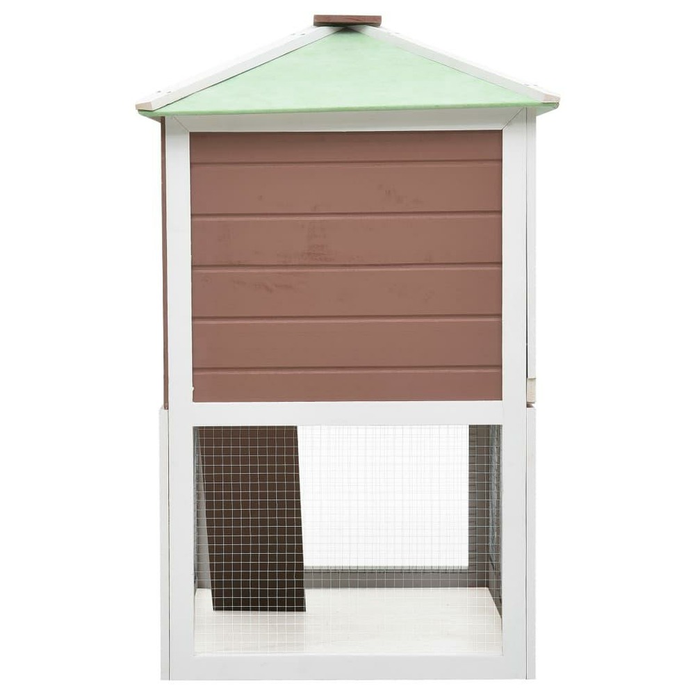 Cage double 130 x 68 x 105 cm pour animaux marron bois