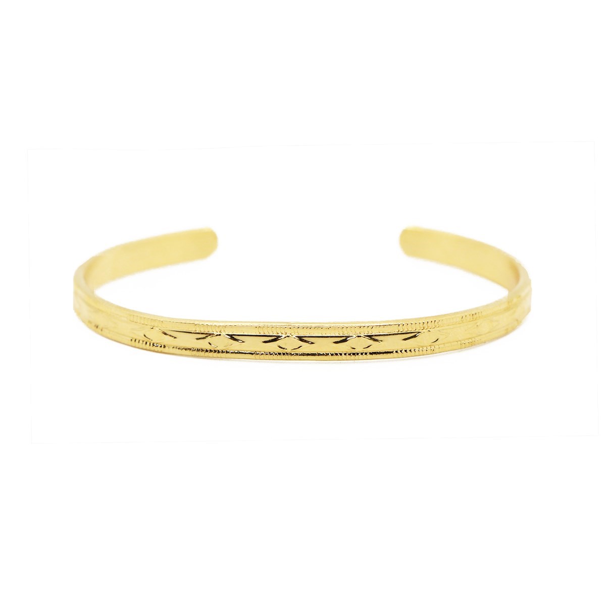 Jonc ajustable losange dorée à l'or fin 24K OLIVIA