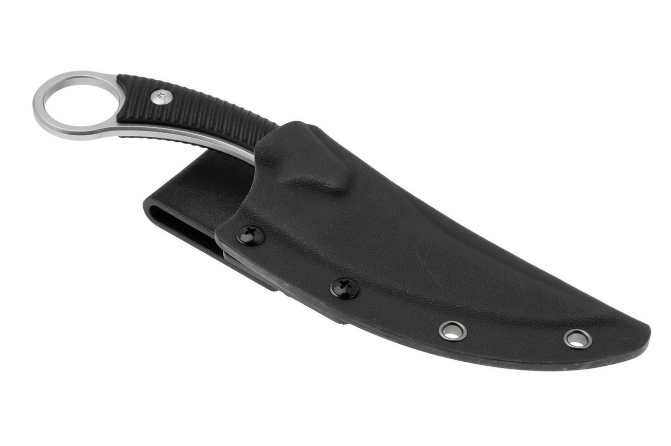 QSP Knife Viper QS166-A1 Stonewashed 10Cr15MoV, Black G10, vaststaand mes