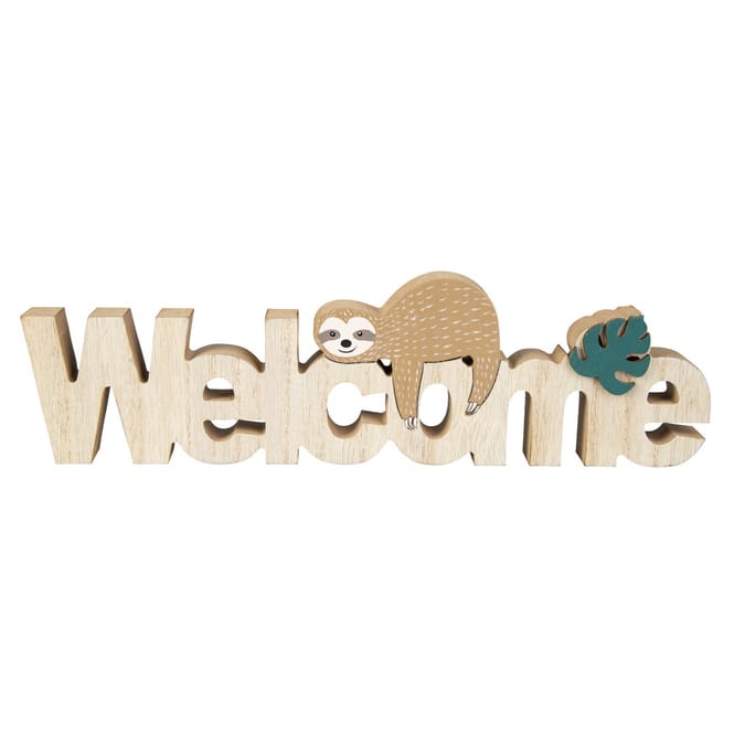 Deko-Schriftzug - Welcome - aus Holz - ca. 31 x 2,5 x 9 cm