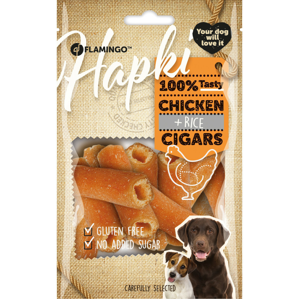 Friandises hapki cigare poulet & riz 85 g pour chien