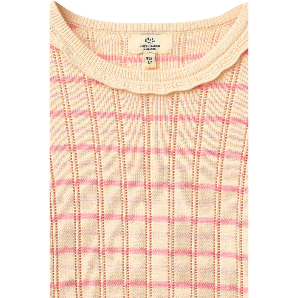 Køb COPENHAGEN COLORS Pink Comb. Strikket Stripe Pointelle Ls Bluse