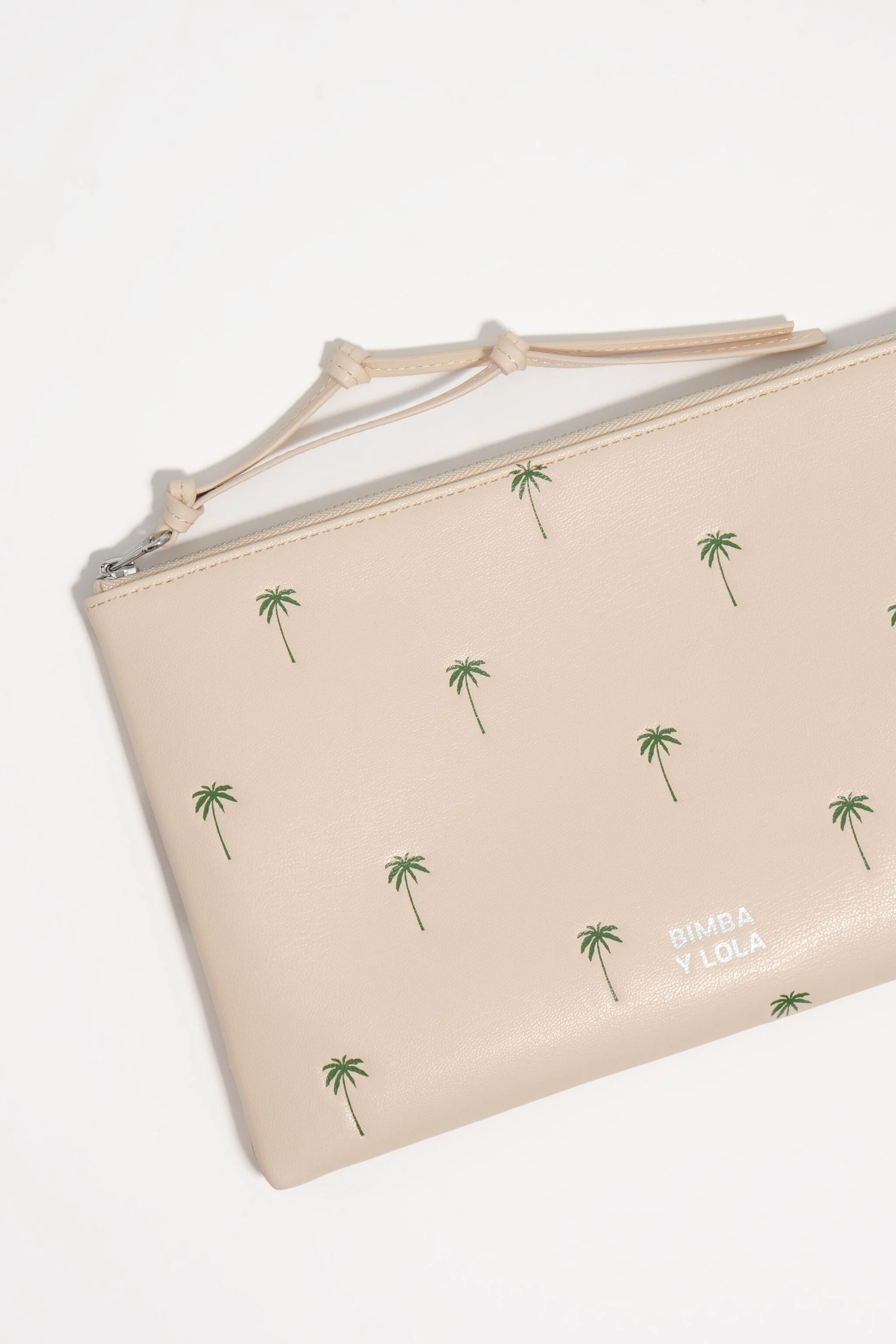 Bolsa Palms grande em couro cor areia