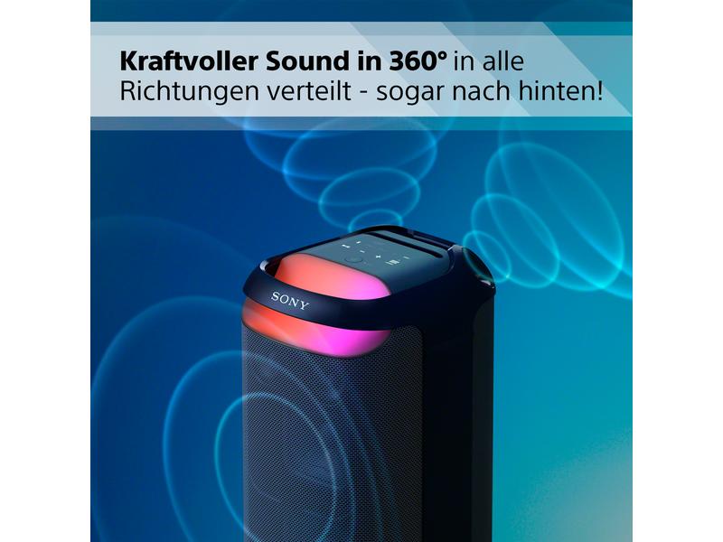 Sony Bluetooth Speaker SRS-XV800 Schwarz Leistungsstarker, kabelloser Party-Lautsprecher für draussen