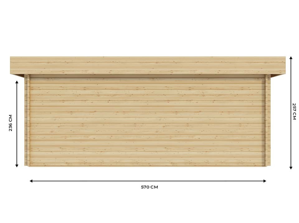 Garage bois 2 voitures chavagnac - epaisseur des murs : 44mm - portes sectionnelles - porte de service - fenêtres double vitrage