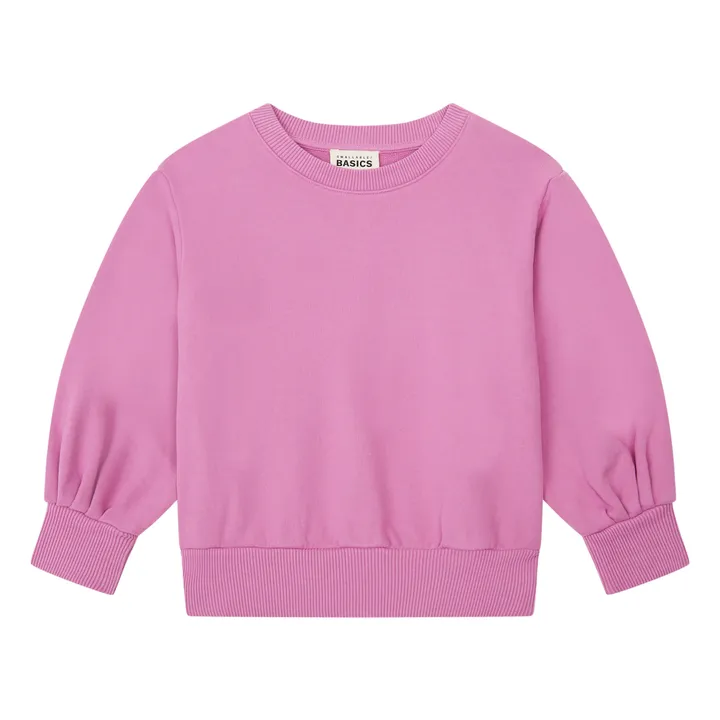 SMALLABLE BASICS Sweat Fille Boxy Molleton Bio | Rose bonbon
