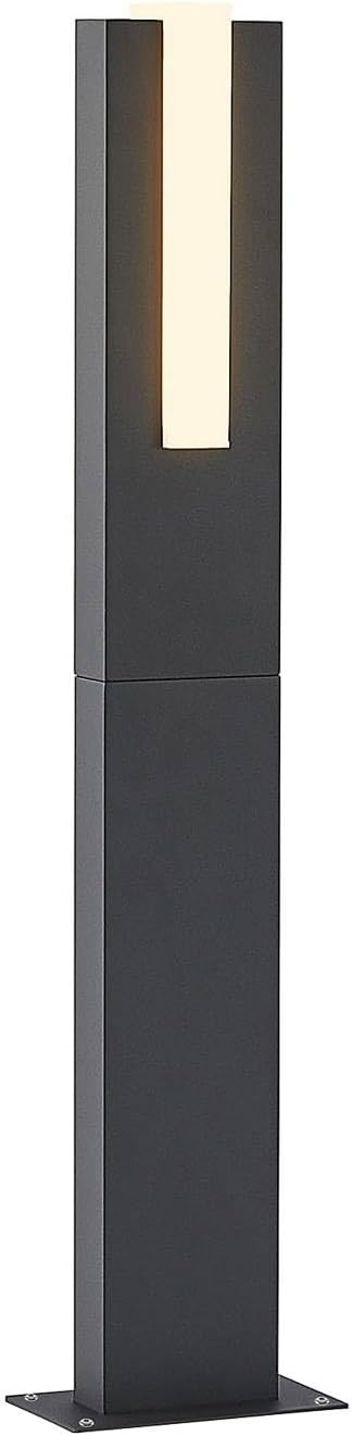 Lucande LED Außenleuchte Virgalia (Modern) in Schwarz aus Aluminium (1 flammig,) - Wegeleuchte Pollerleuchte Wegelampe Sockelleuchte