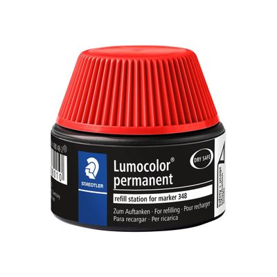 STAEDTLER Lumocolor - Flacon de recharge 20 ml - rouge - pour marqueurs permanents Lumocolor 348