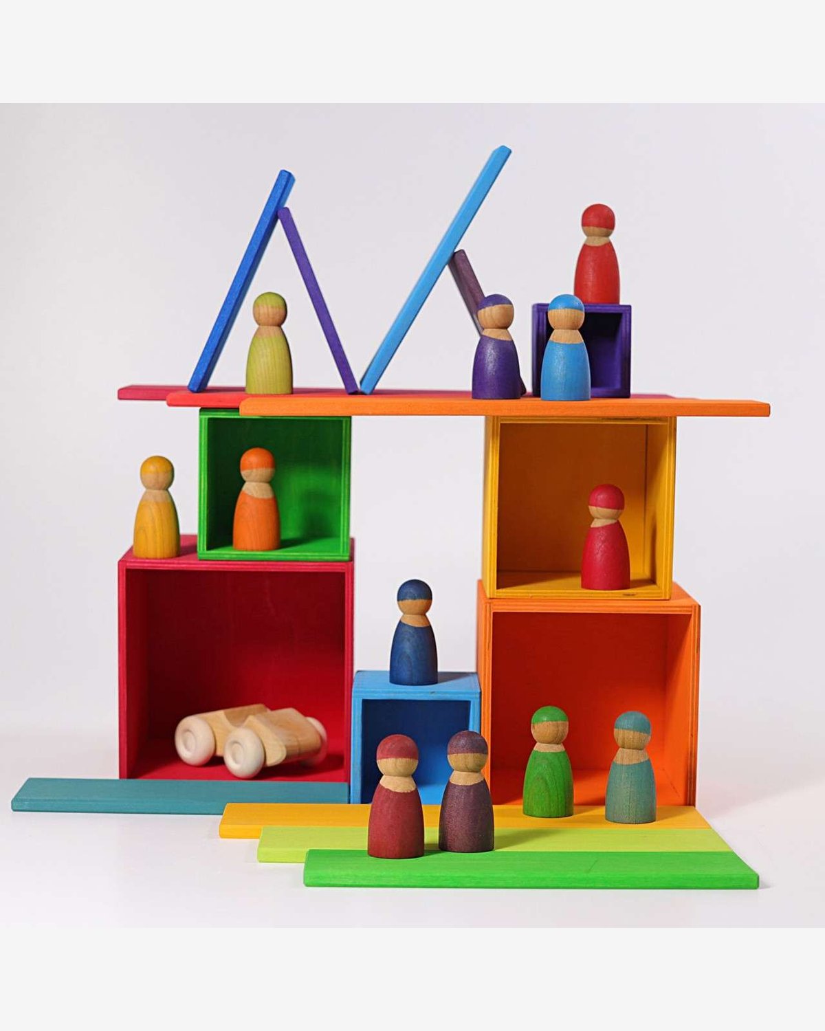 Stablekasser Regnbue 6pk – Leke i Tre | Montessori Leker
